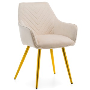 Krzesło VASTO beżowe nogi złote