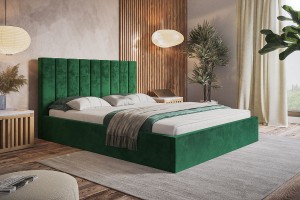 Łóżko tapicerowane ze stelażem i pojemnikiem SEWILLA SLIM