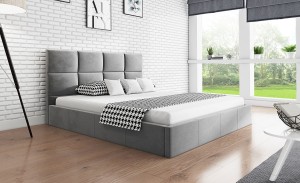 Łóżko tapicerowane ze stelażem i pojemnikiem MONACO SLIM