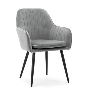 krzesło EMILIA jasnoszary welur