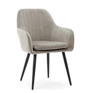 krzesło EMILIA ciemnobeżowy welur