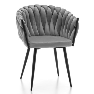 krzesło LATINA jasnoszary welur