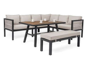 ZESTAW MEBLI OGRODOWYCH PORTOFINO GRAFITOWO-BEŻOWY
