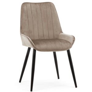 krzesło LUCA ciemnobeżowy welur
