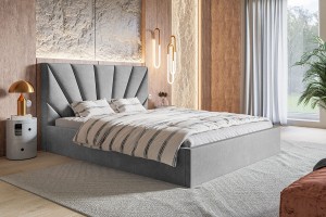 Łóżko tapicerowane ze stelażem i pojemnikiem TOKYO SLIM