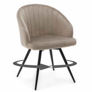 krzesło MODENA obrotowe ciemnobeżowy welur