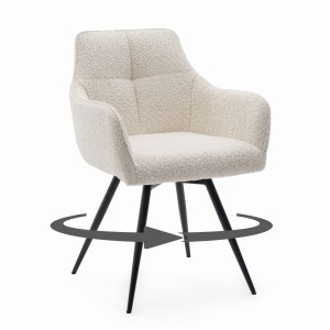 krzesło QUATTRO obrotowe kremowy boucle