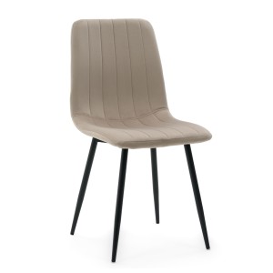 Krzesło GELA ciemnobeżowy welur