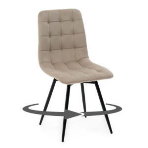 Krzesło ARCO obrotowe ciemnobeżowy welur