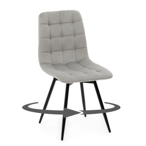 Krzesło ARCO obrotowe jasnoszary welur